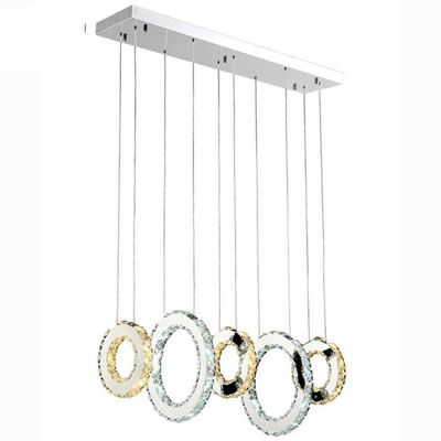 LED Crystal Pendant lamp with Crystal Circulars